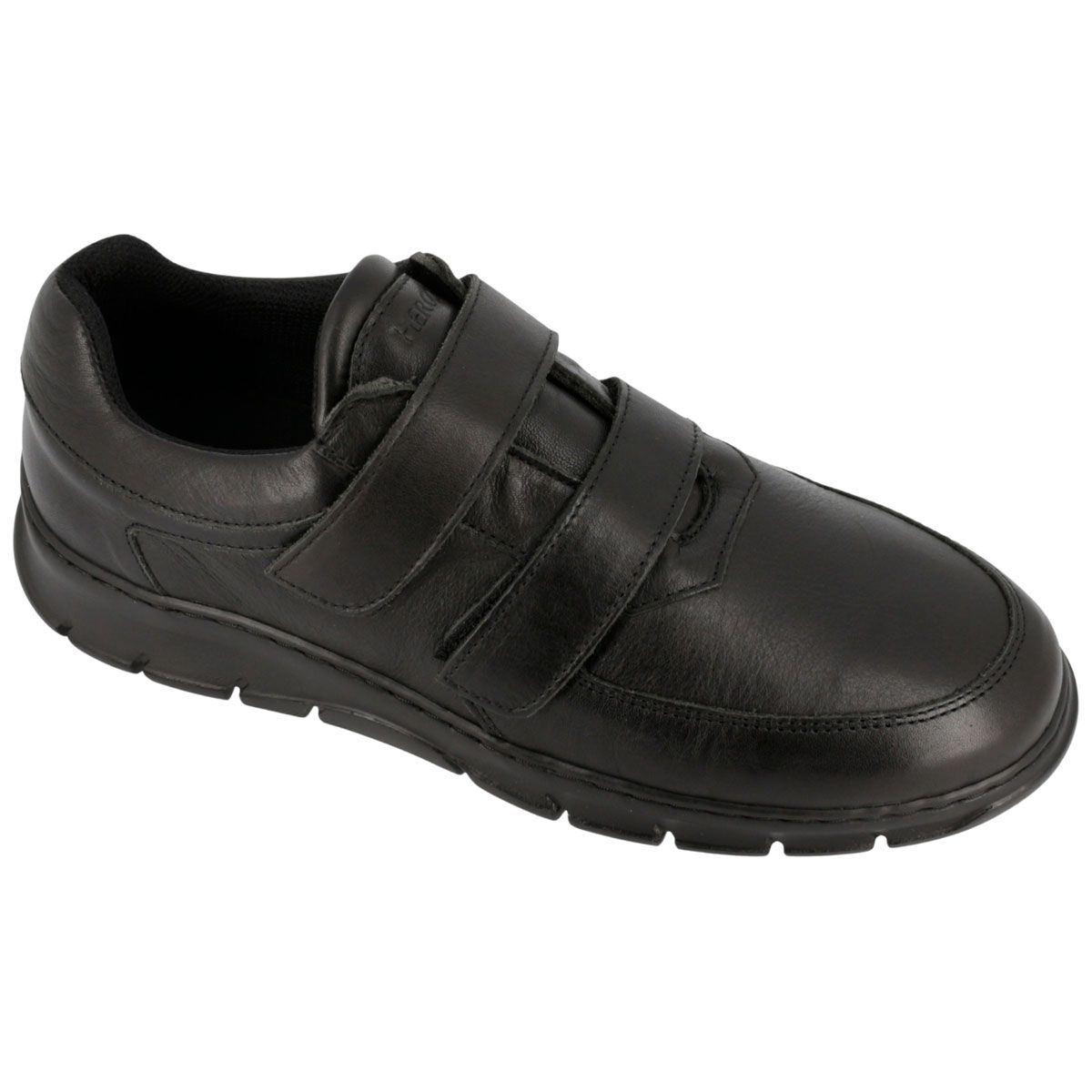 Hergos H6912 - Sneaker da uomo in pelle con doppia allacciatura in velcro e plantare estraibile