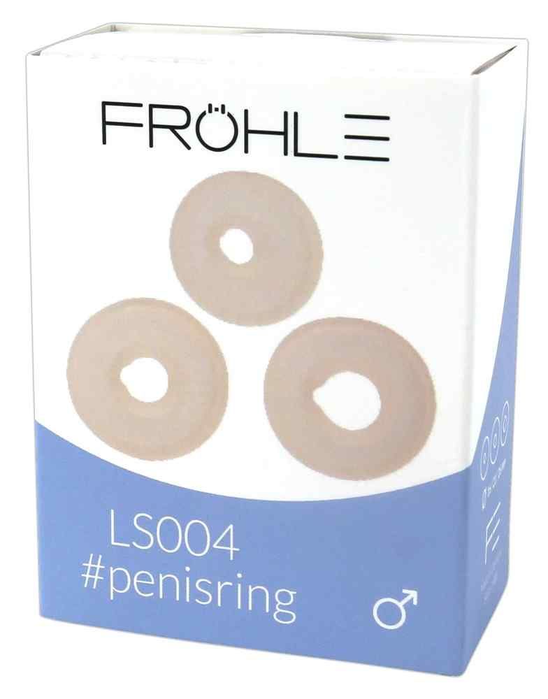 Fröhle LS004 Penisring-Set in Verpackung mit drei Ringen.