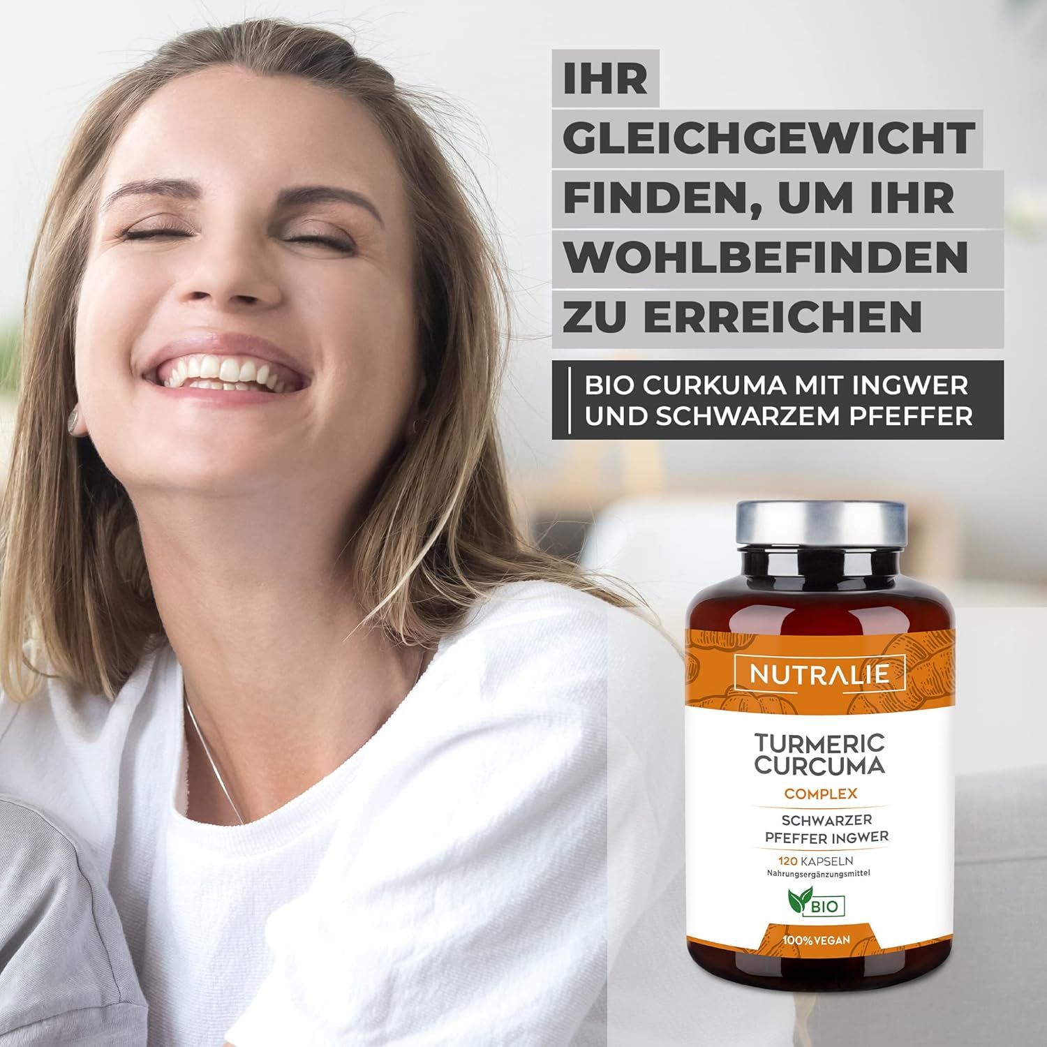 Nutralie Kurkuma Kapseln Bio Hochdosiert