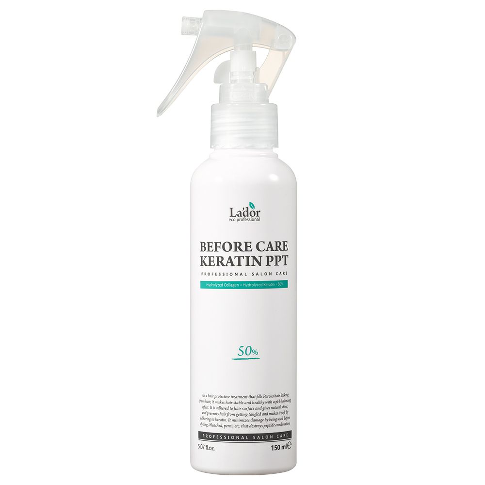Lador Before Care Keratin PPT Sprayflasche mit Pumpsprühkopf. Professionelle Salonpflege.