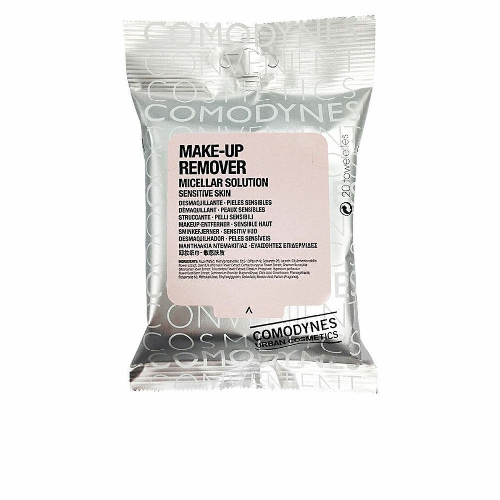 Reinigungstücher für empfindliche Haut. Verpackung mit Produktnamen und Marke Comodynes.