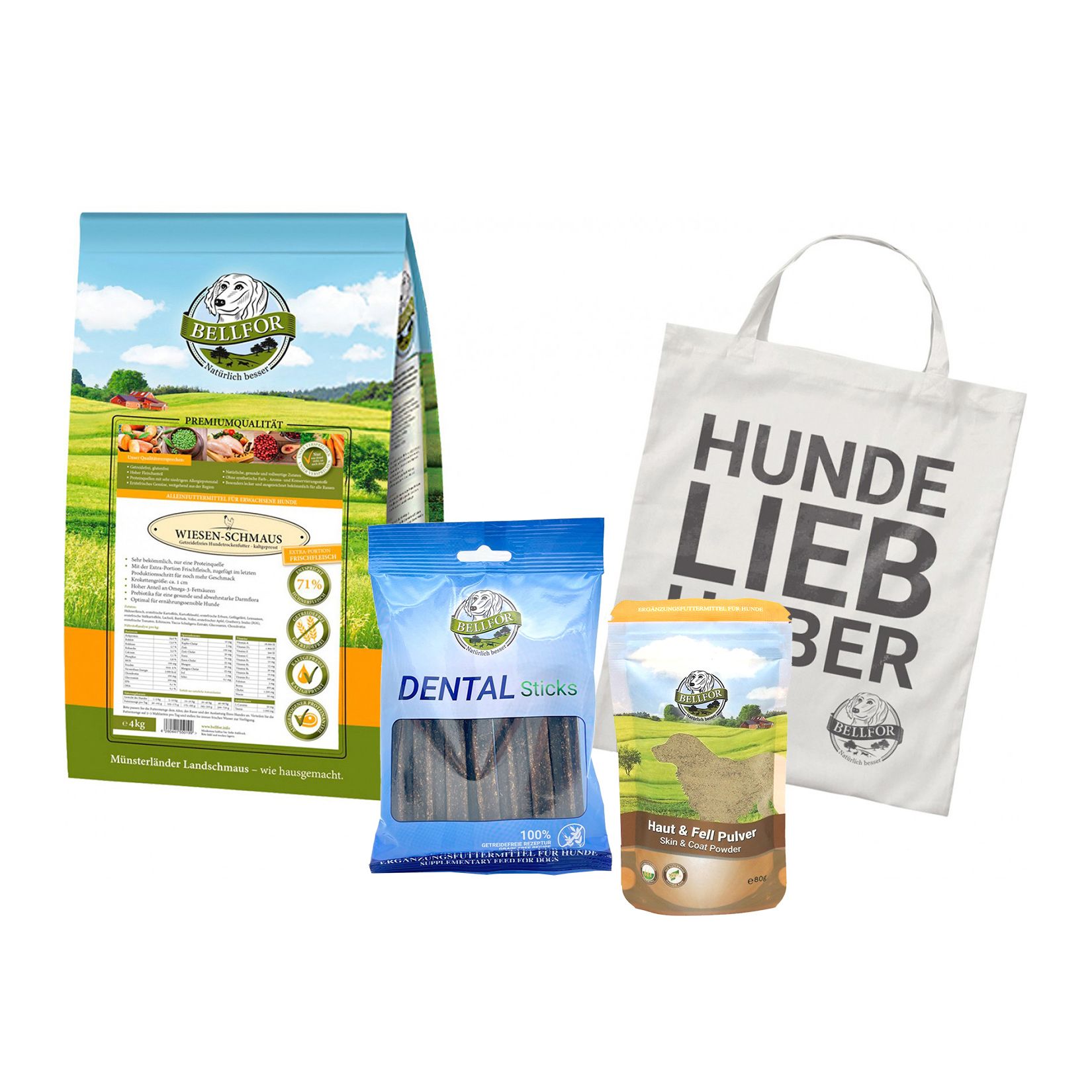 Bellfor Boxer Futter Set für Hunde 4 St