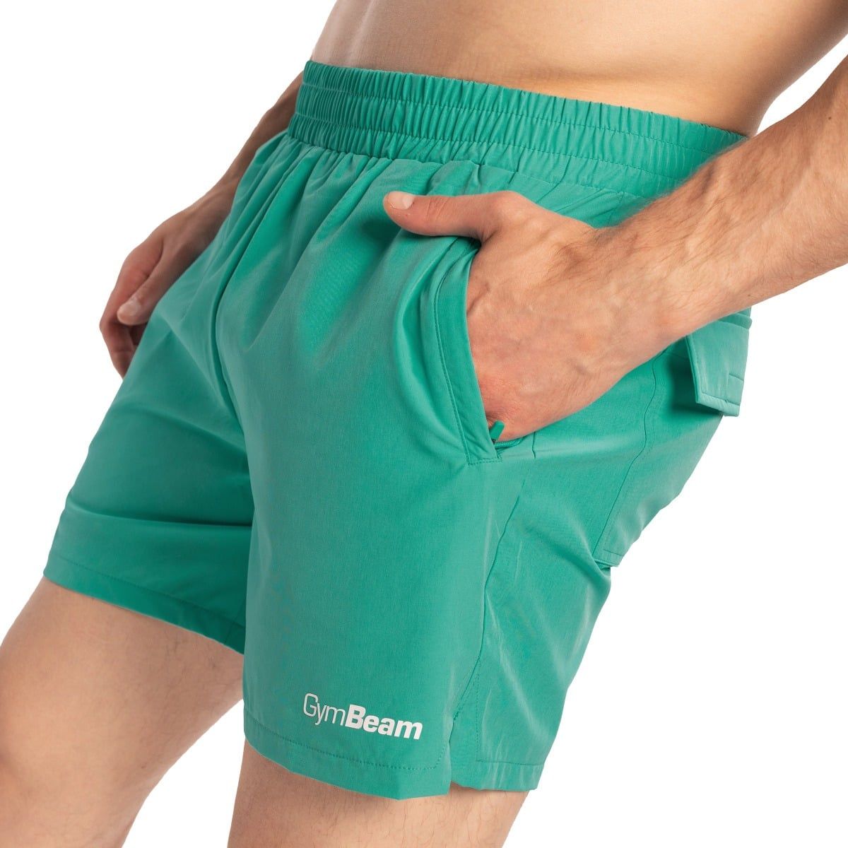 GymBeam Shorts Herren Regular Fit mit Reißverschlusstaschen TRN Lagune