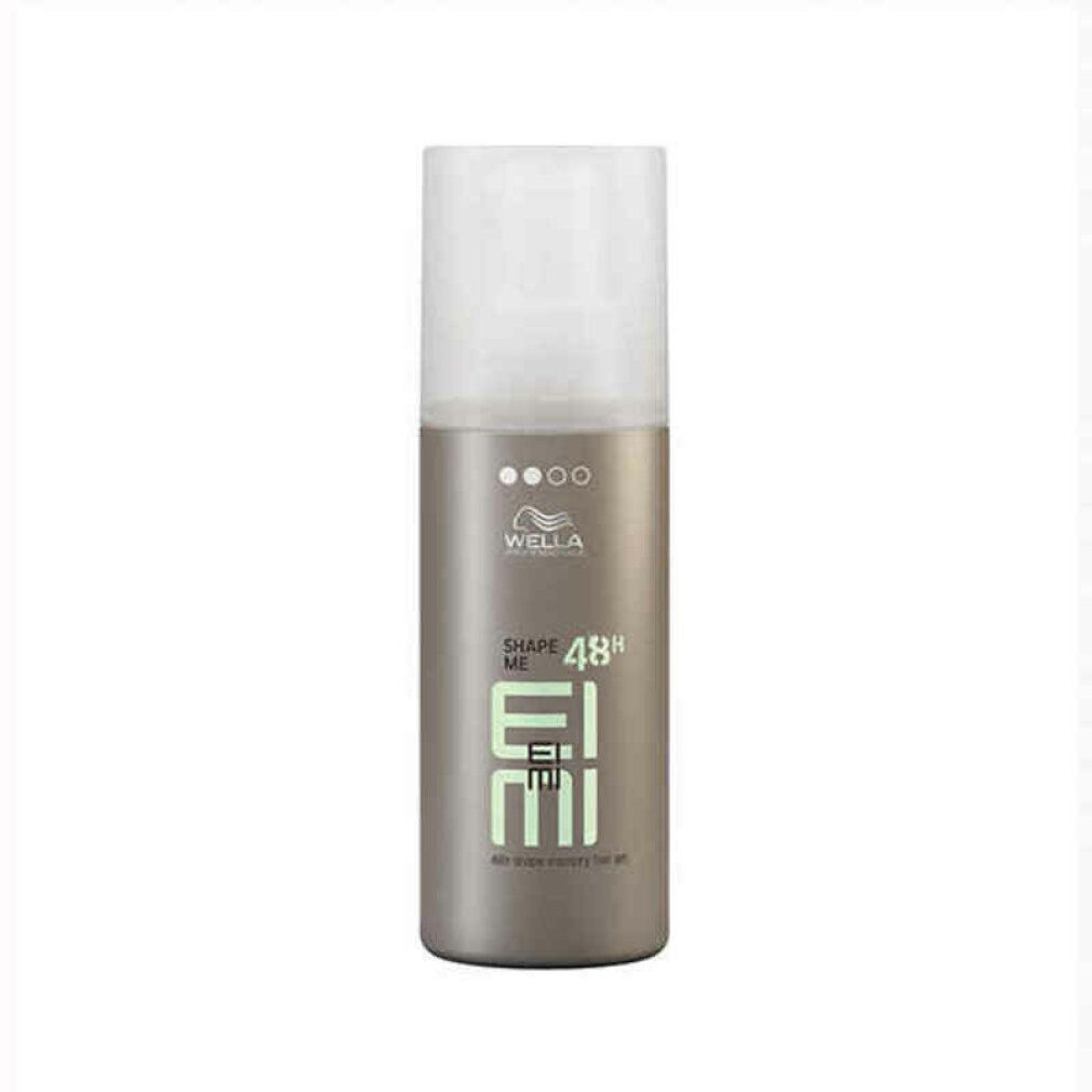 Braune Flasche mit weißem Deckel. Aufschrift: Wella Eimi Shape Me 48h.