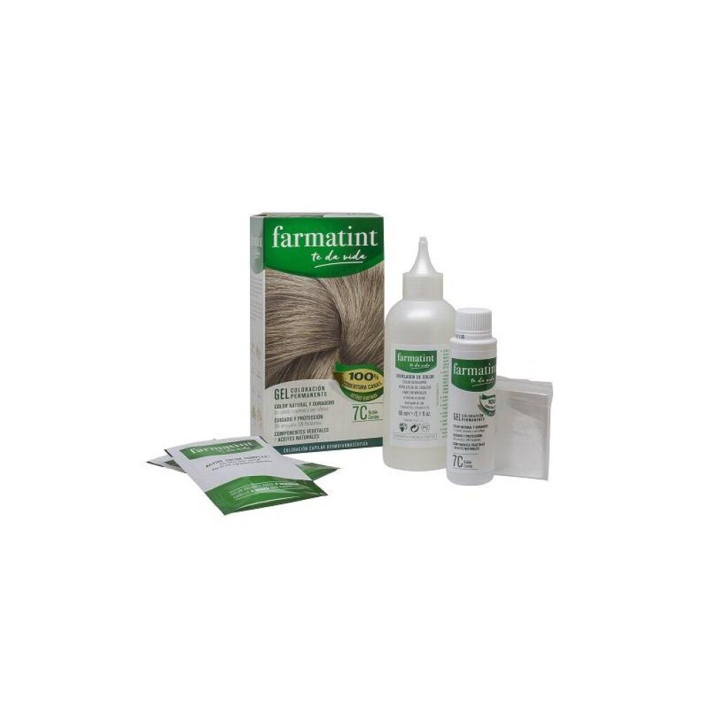 Naturtint Haarfarben-Set mit Flaschen und Beuteln.