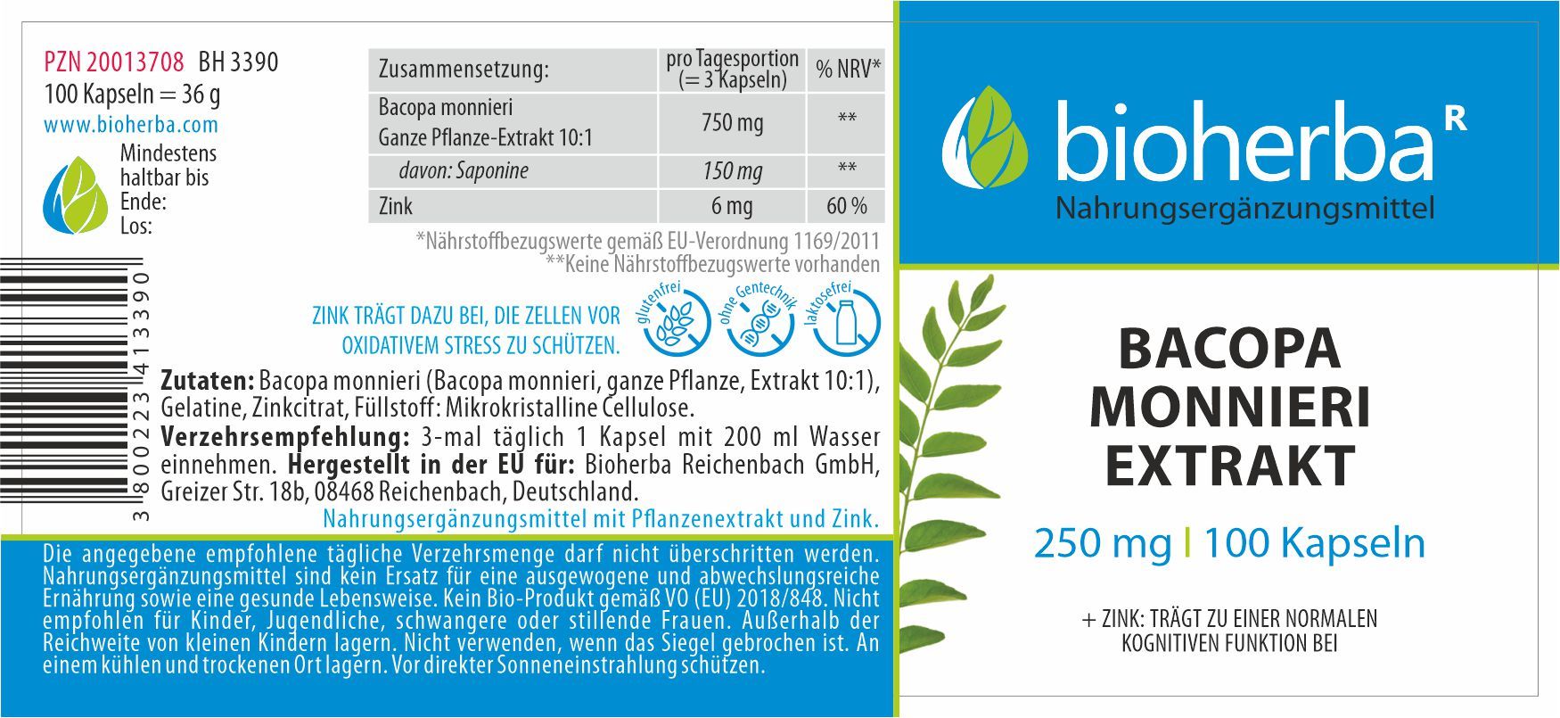 Bioherba Bacopa Monnieri Extrakt Kapseln