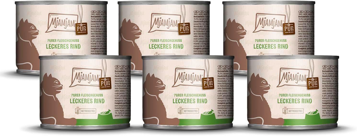 MjAMjAM - Quetschie Purer Fleischgenuss leckeres Rind pur 12x125 g Futter