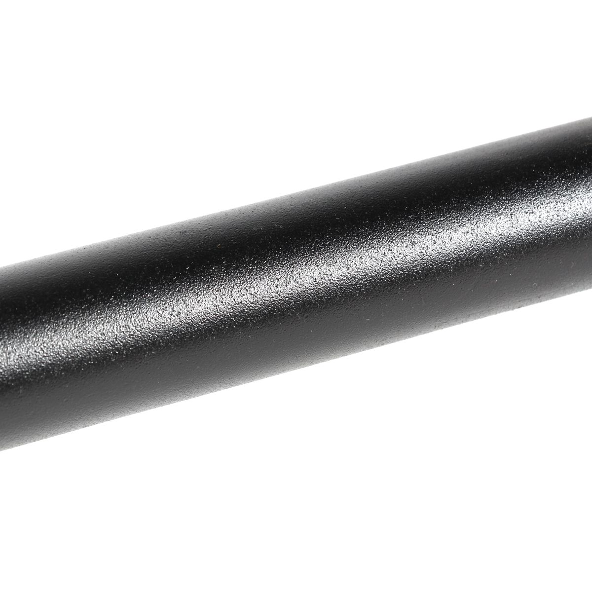 Nahaufnahme einer schwarzen Metallstange. Die Oberfläche ist leicht strukturiert.