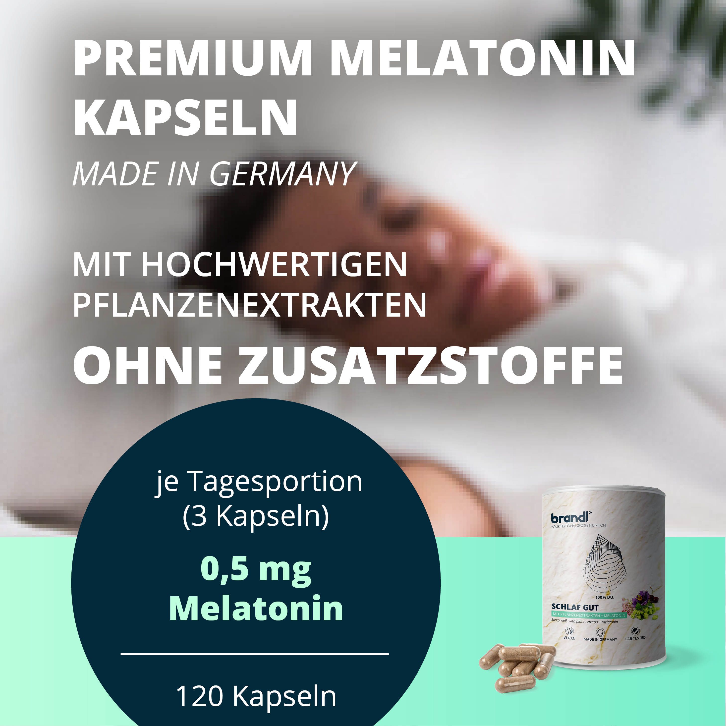 brandl® Melatonin mit Baldrian, Passionsblume, Sauerkirsche & Hopfen 240 St Kapseln