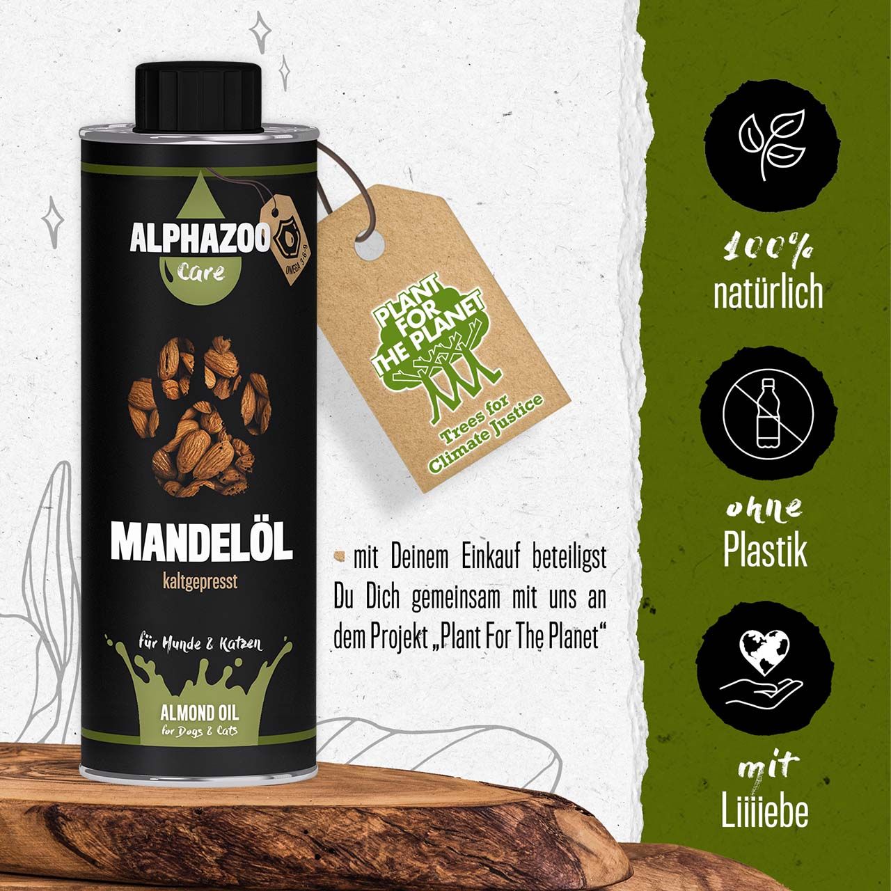 ALPHAZOO Premium Mandelöl 500ml I Ausgelistet