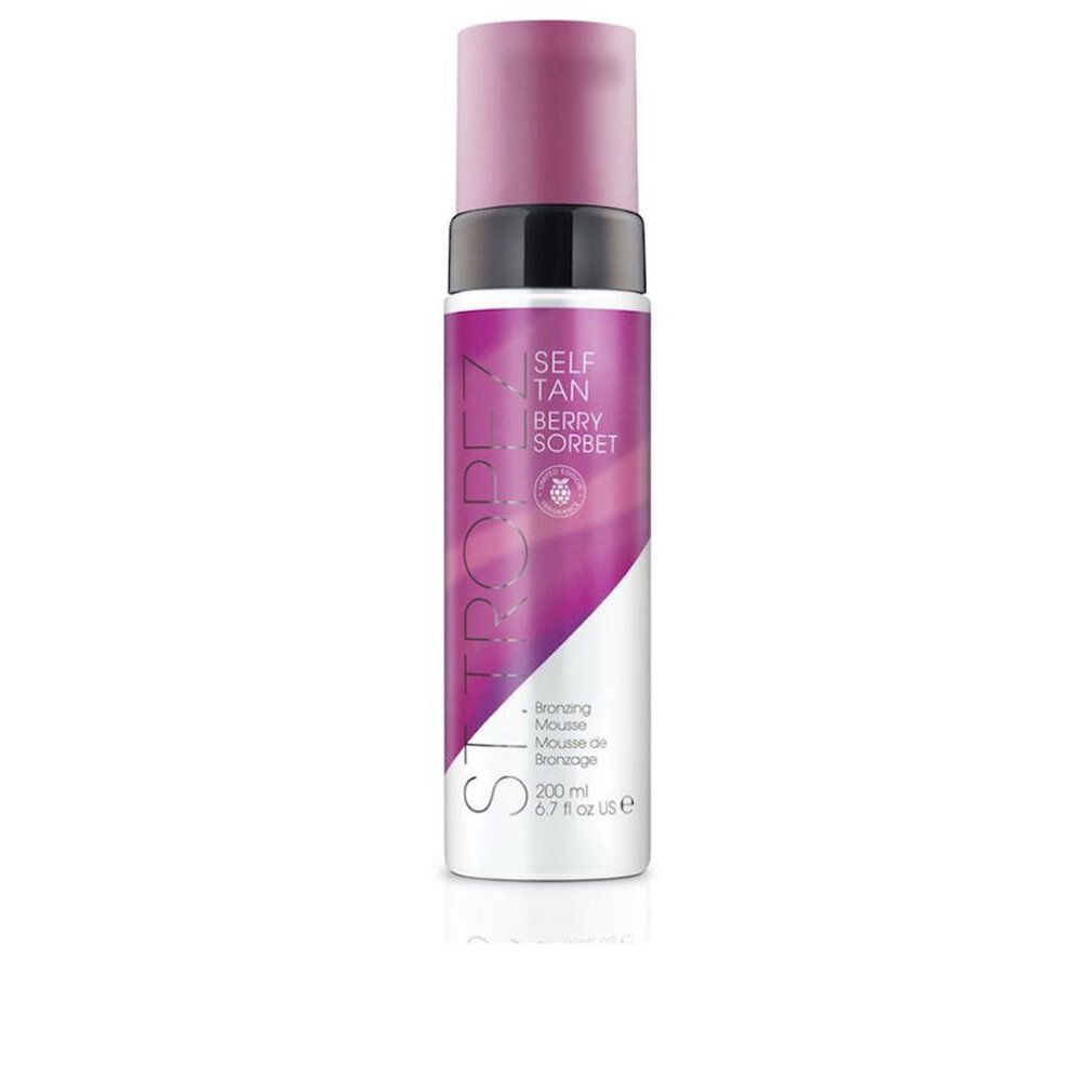 Selbstbräuner-Mousse. Flasche mit rosa Deckel und Aufschrift. Enthält 200 ml.