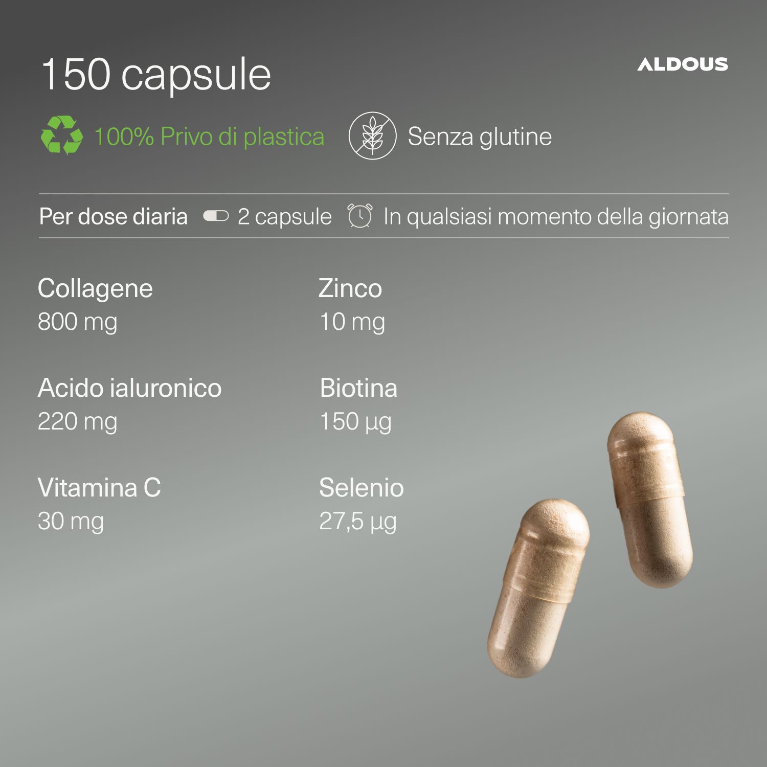 Aldous – Hyaluronsäure mit Kollagen – Haare, Haut, Nägel