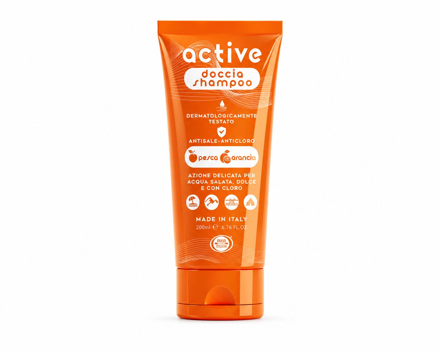 BRAND ITALIA Doccia Shampoo Anti Sale e Anti Cloro Pesca & Arancio