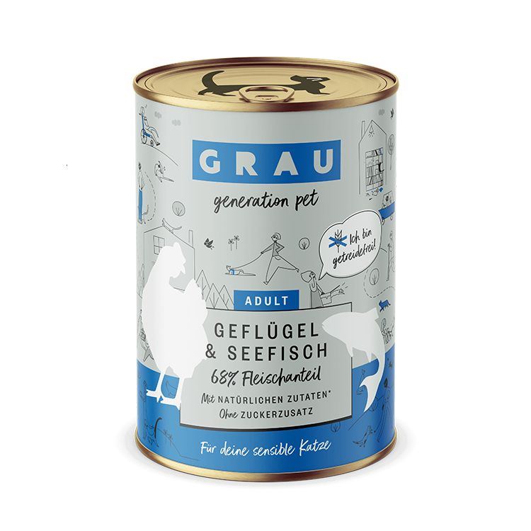 Grau Geflügel & Seefisch 6x400 g Futter