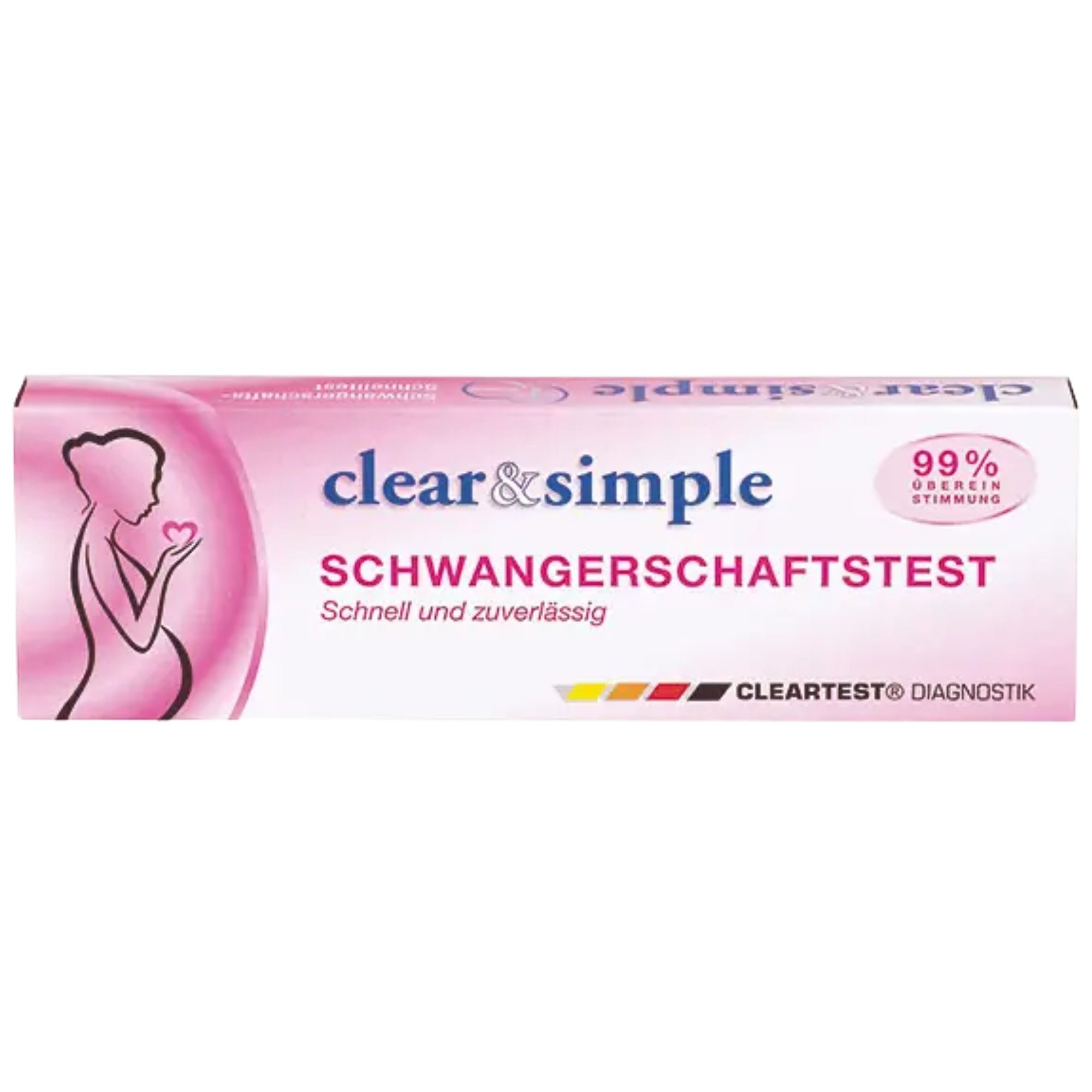 Cleartest Schwangerschaftstest HCG Midstream Clear & Simple Urintest schnell 1 St Kombipackung
