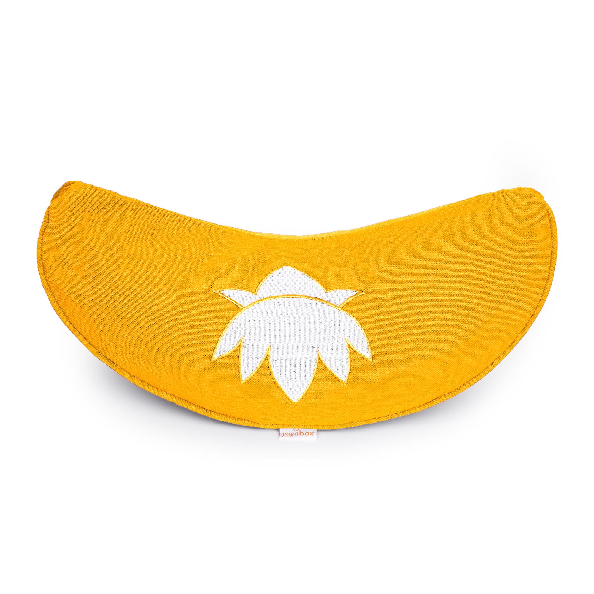 yogabox Yogakissen Halbmond BASIC Lotus Stick weiß - dotter - 40 x 17 x 12,0 cm
