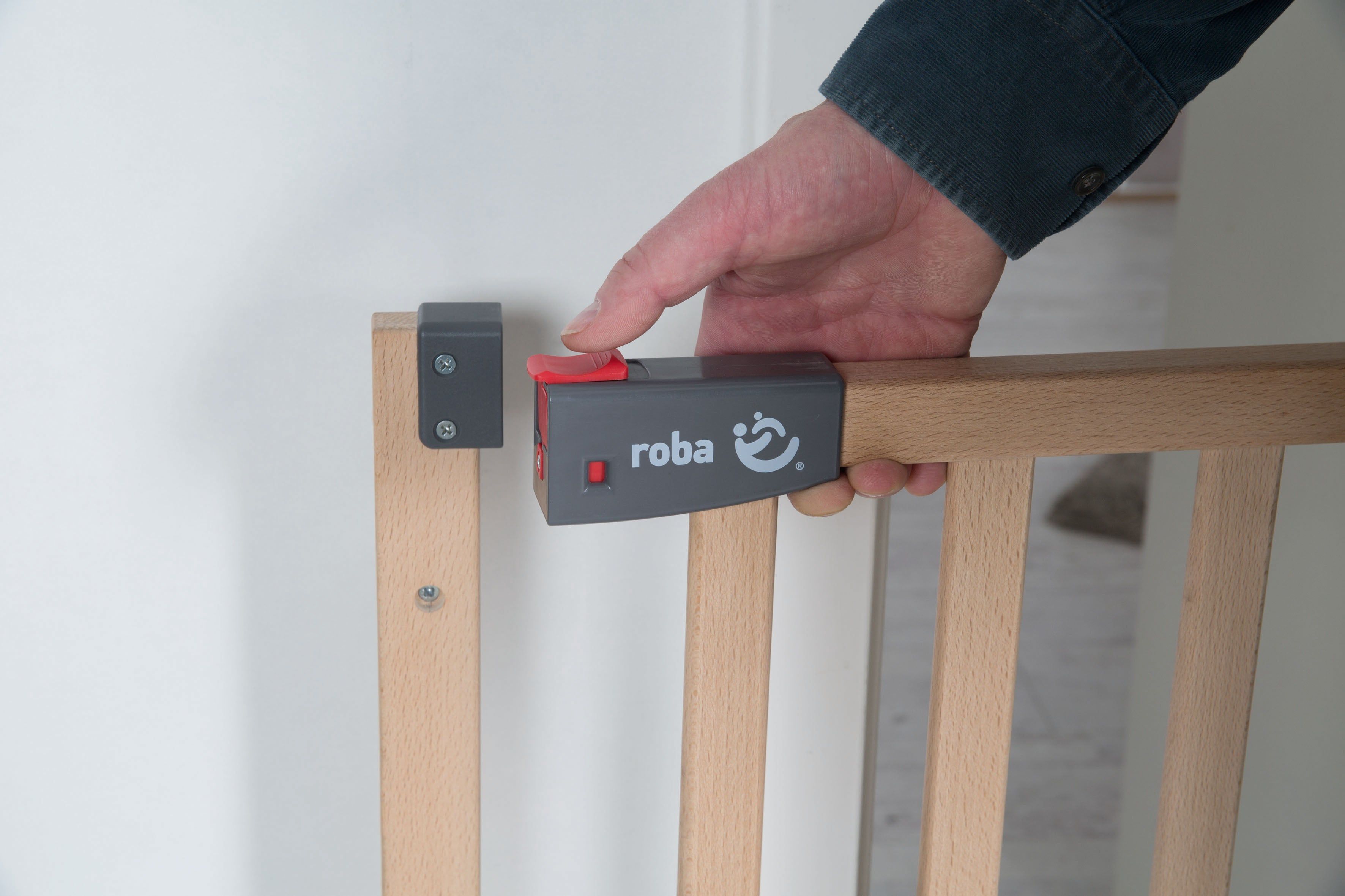 roba Türschutzgitter 'Safety Up' 70 - 118 cm - Holz natur