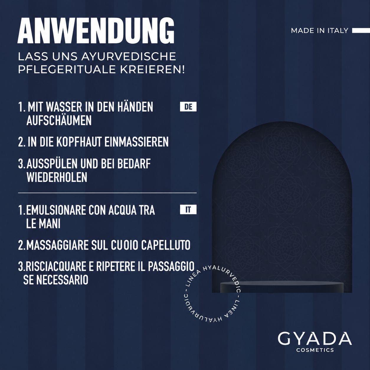 GYADA COSMETICS Flasche, grünes Gel tropft aus der Öffnung. Hellgrüner Hintergrund.