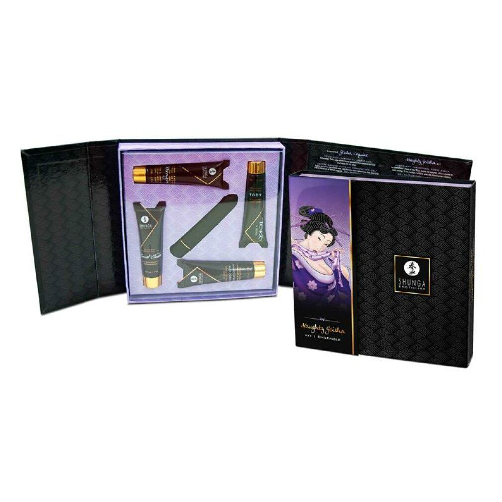 Luxus-Set mit Vibrator, Gleitgel, Stimulationscreme | 5-teilig | Shunga