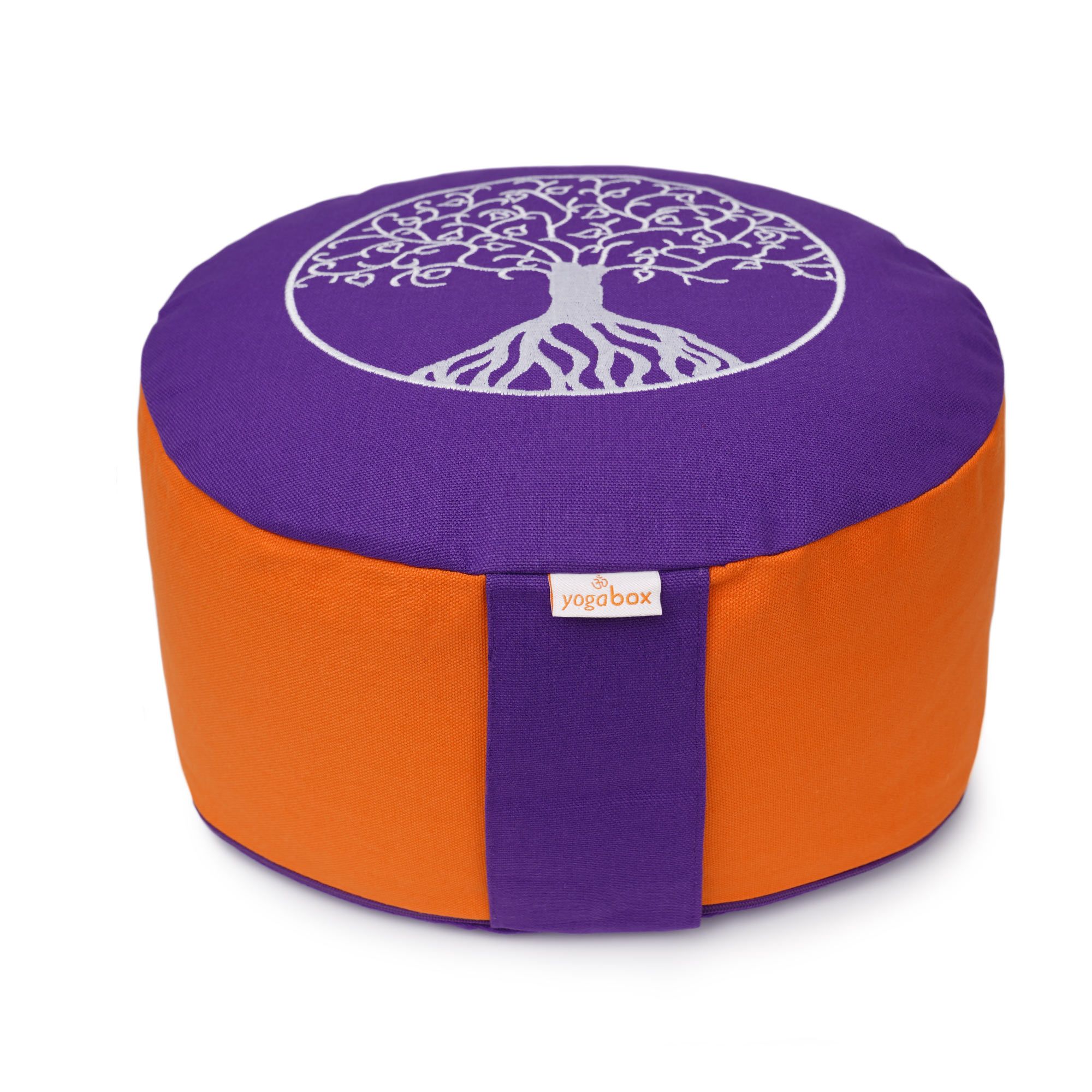 yogabox Meditationskissen Glückssitz® Lebensbaum - lila / orange 33 x 15,0 cm 1 St
