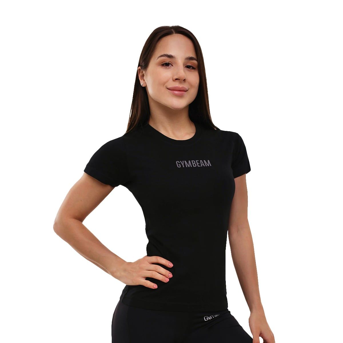 GymBeam T-Shirt Damen FIT slim mit rundem Ausschnitt in Schwarz 1 St