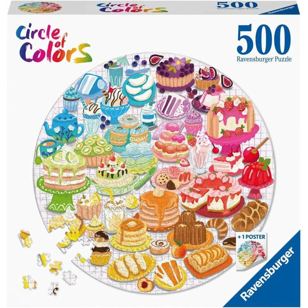 Puzzle rotondo ravensburger cerchio di colori: dolci colorati 500 pezzi