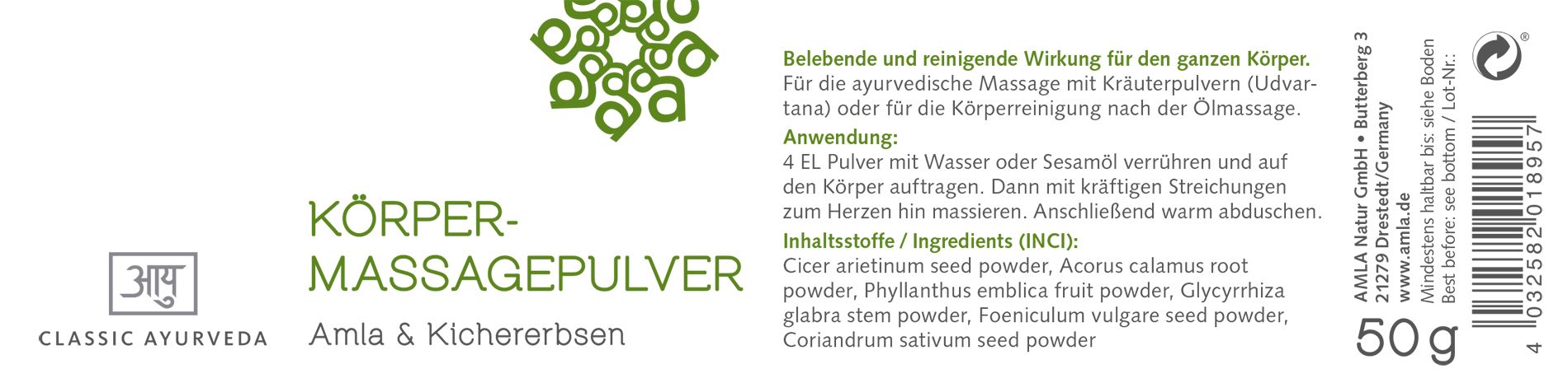 Classic Ayurveda - Körpermassagepulver