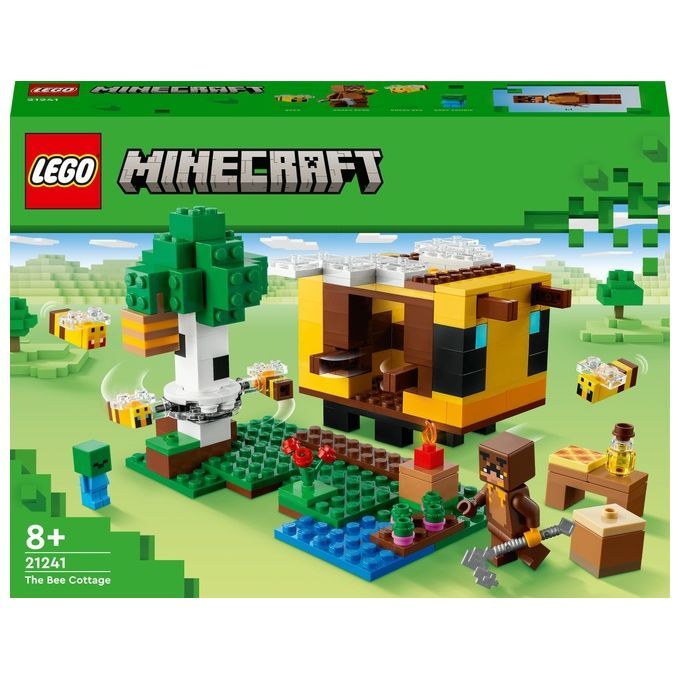 LEGO Minecraft 21241 Il Cottage dell'Ape, Modellino da Costruire Fattoria con Animali Giocattolo, I
