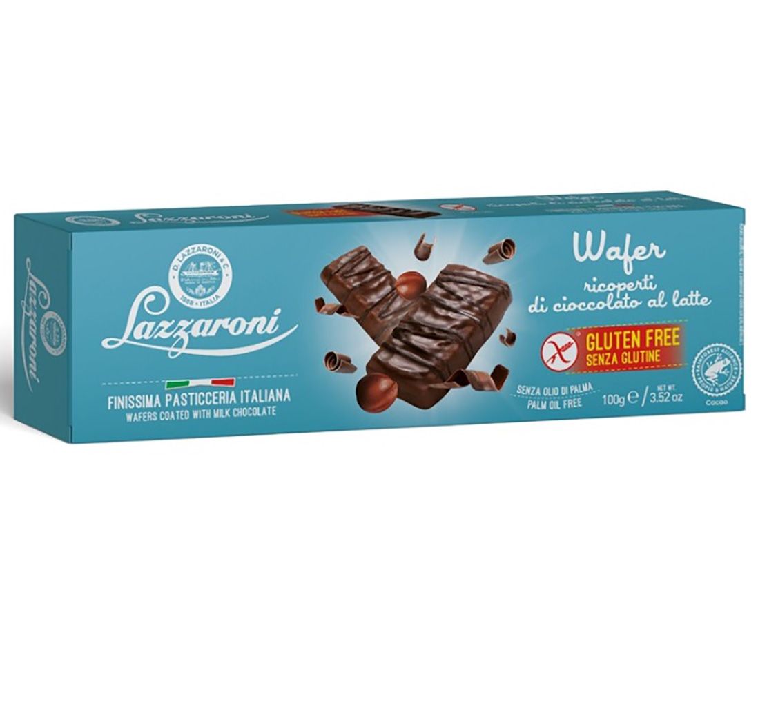 Wafer Senza Glutine Ricoperti di Cioccolato al Latte - Lazzaroni