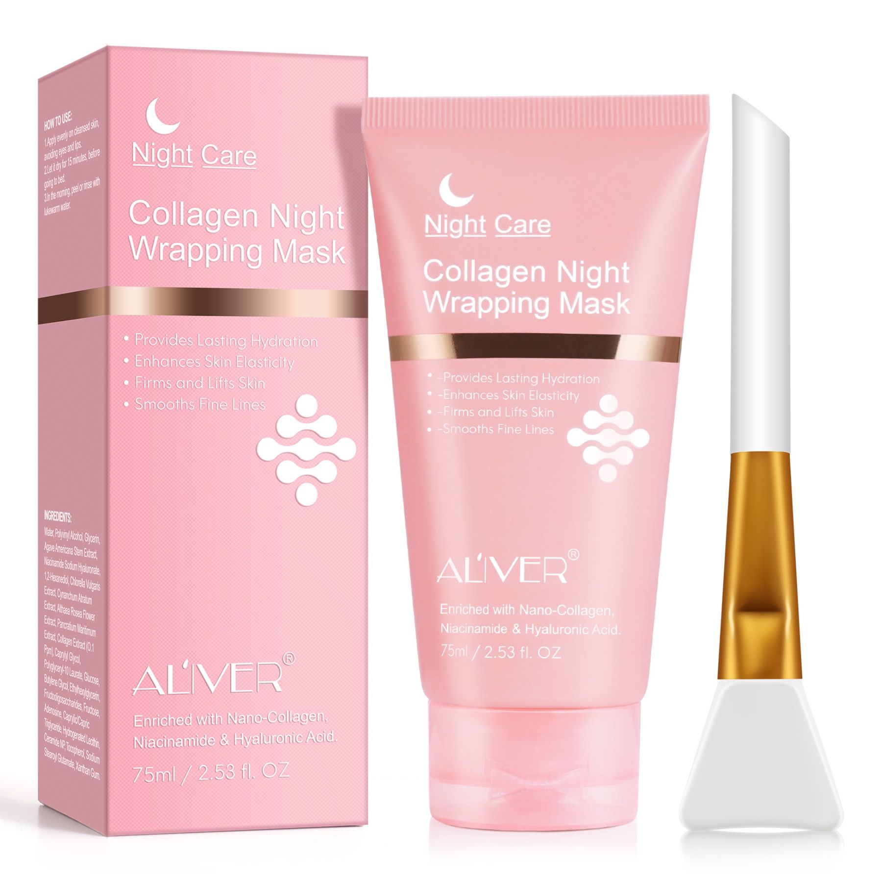 ALIVER Collagen Maske Nachtmaske Night Wrapping Mask Peel off mit Pinsel