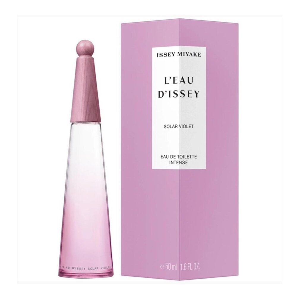 Issey Miyake L'Eau d'Issey Solar Violet Flakon und Verpackung. Rosa Box.