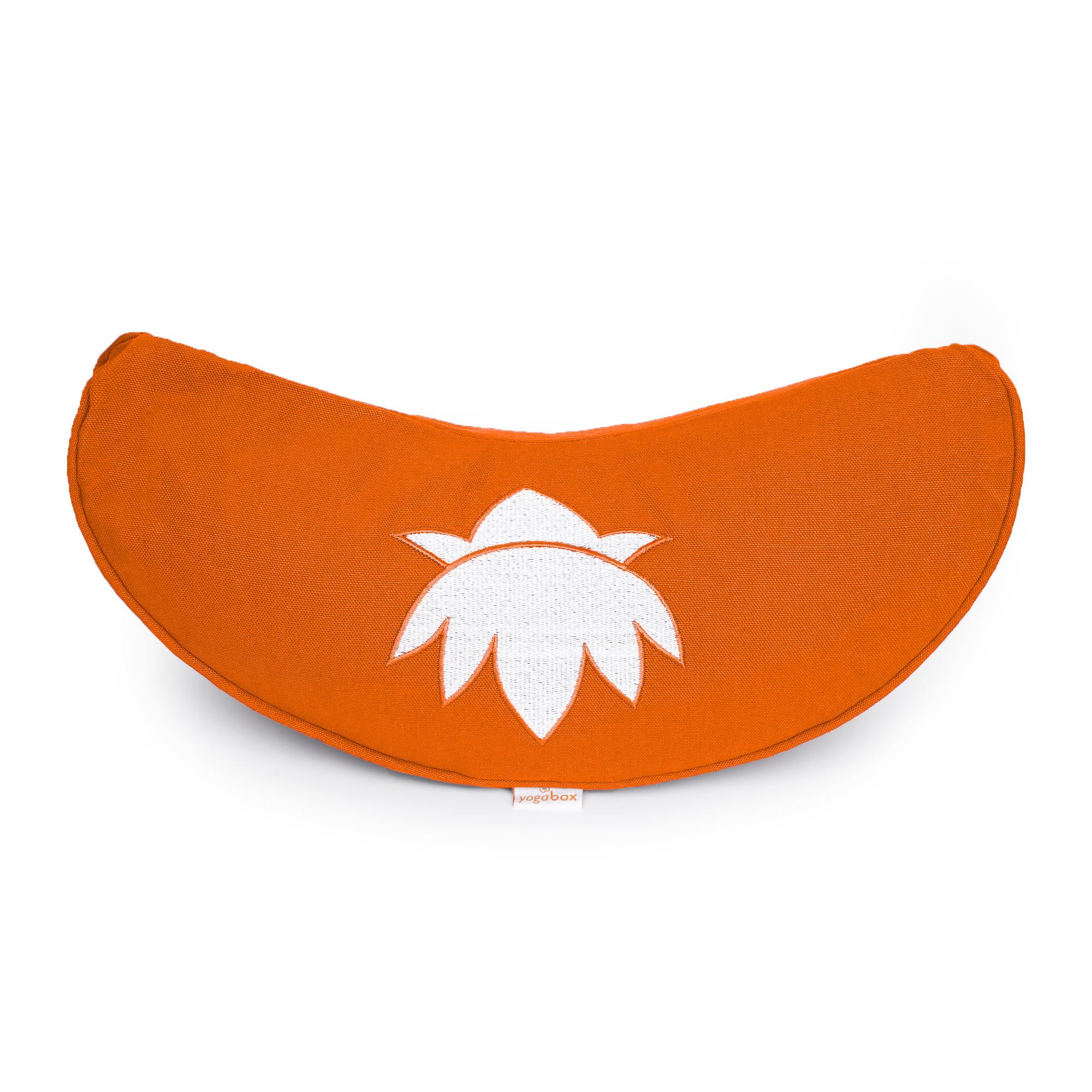 yogabox Yogakissen Halbmond BASIC Lotus Stick weiß - orange - 40 x 17 x 12,0 cm