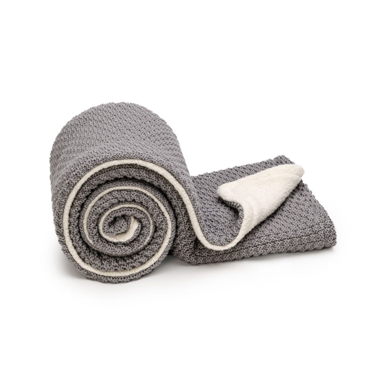 T-Tomi Gestrickte Decke Warm Cloud grey 1 St
