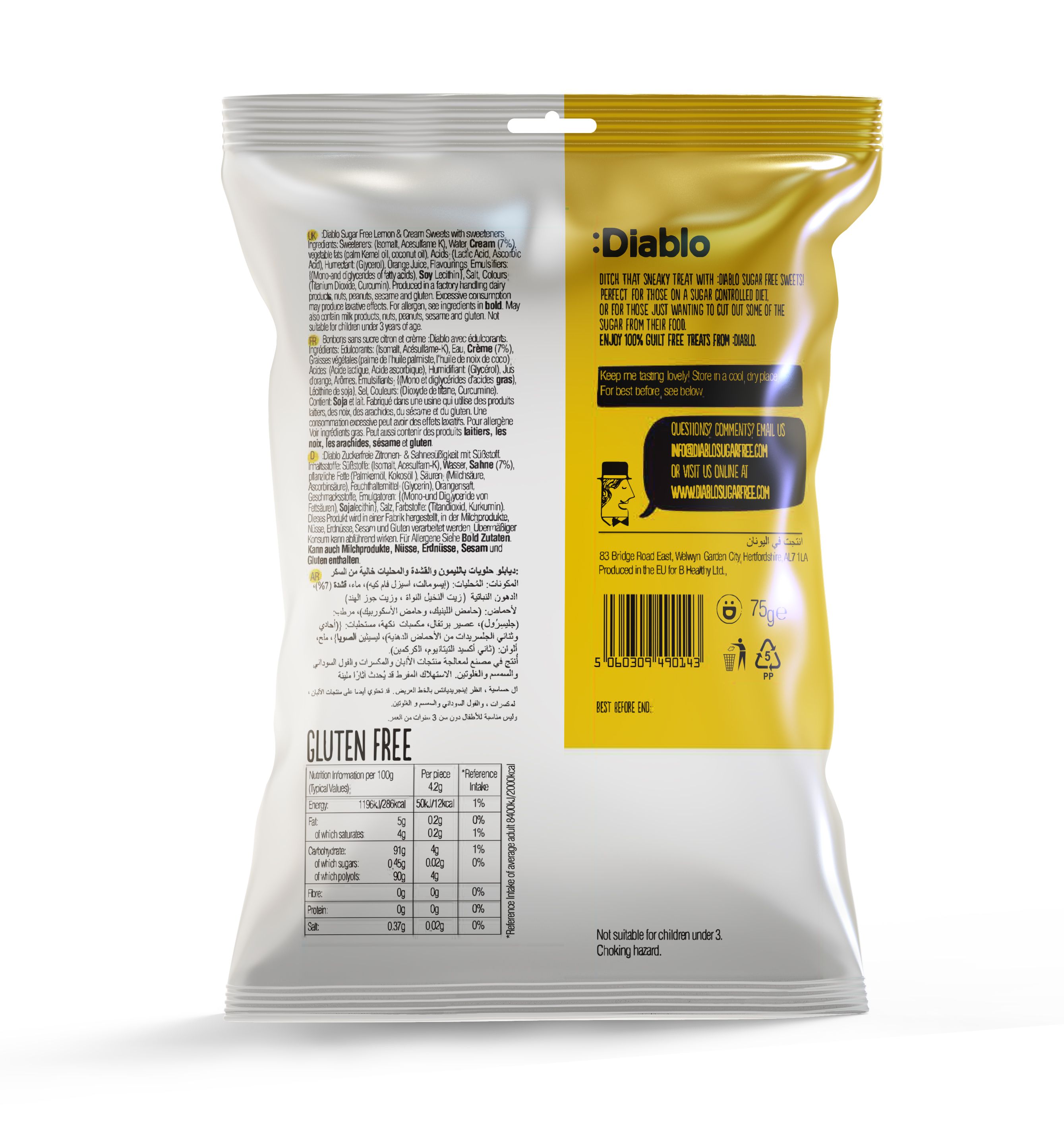 :Diablo Sugar Free Lemon&Cream Sweets