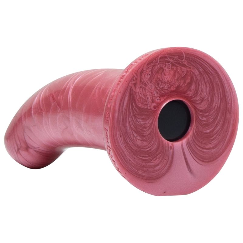 Dildo-Basis, rosa, mit Loch. Schriftzug: Herspot by Fleshlight.