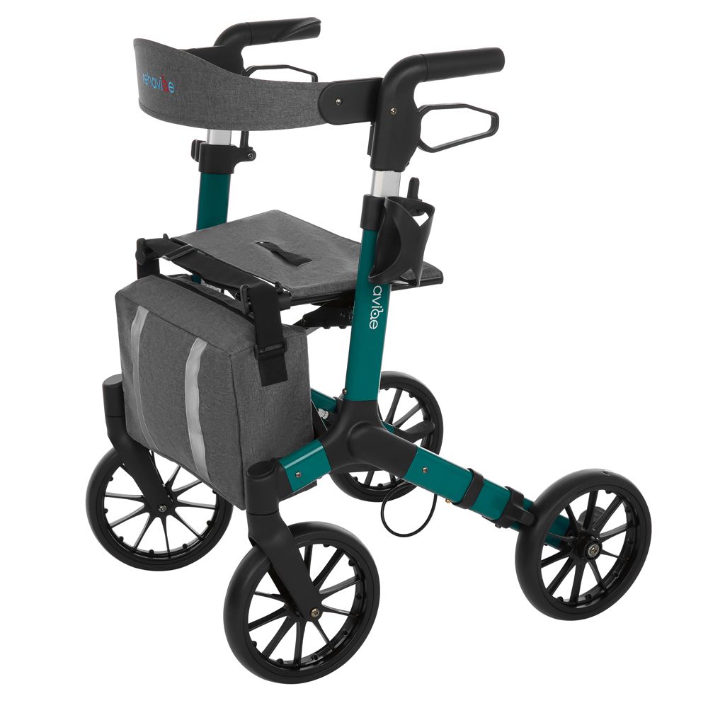 Leichter Aluminium-Rollator mit Softreifen & abnehmbarer Rückenlehne