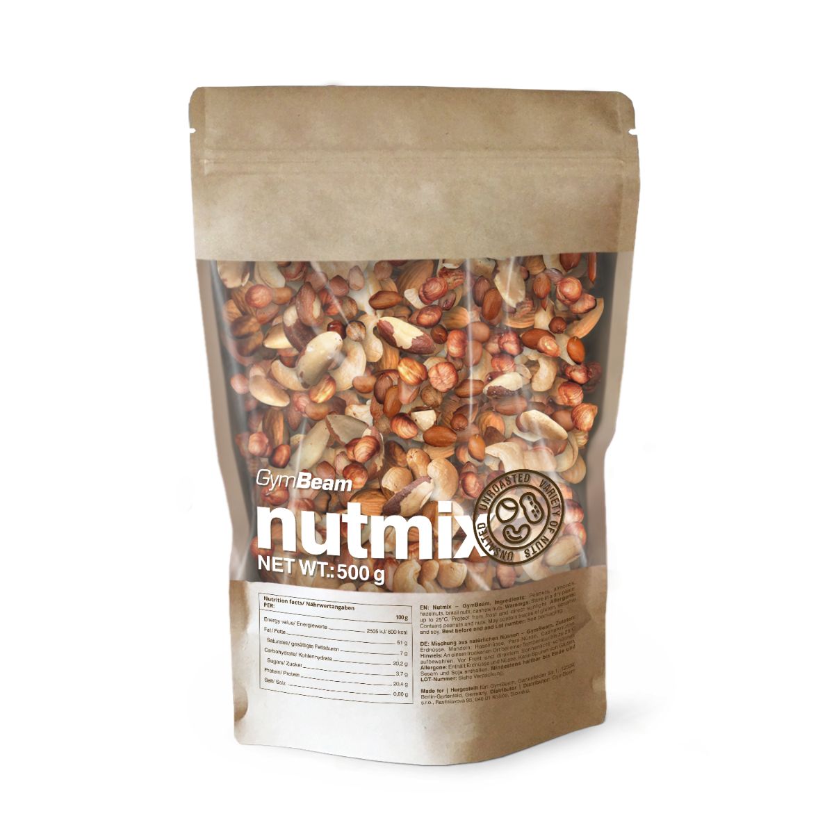 GymBeam Nutmix vegane Nussmischung Lebensmittel 500 g