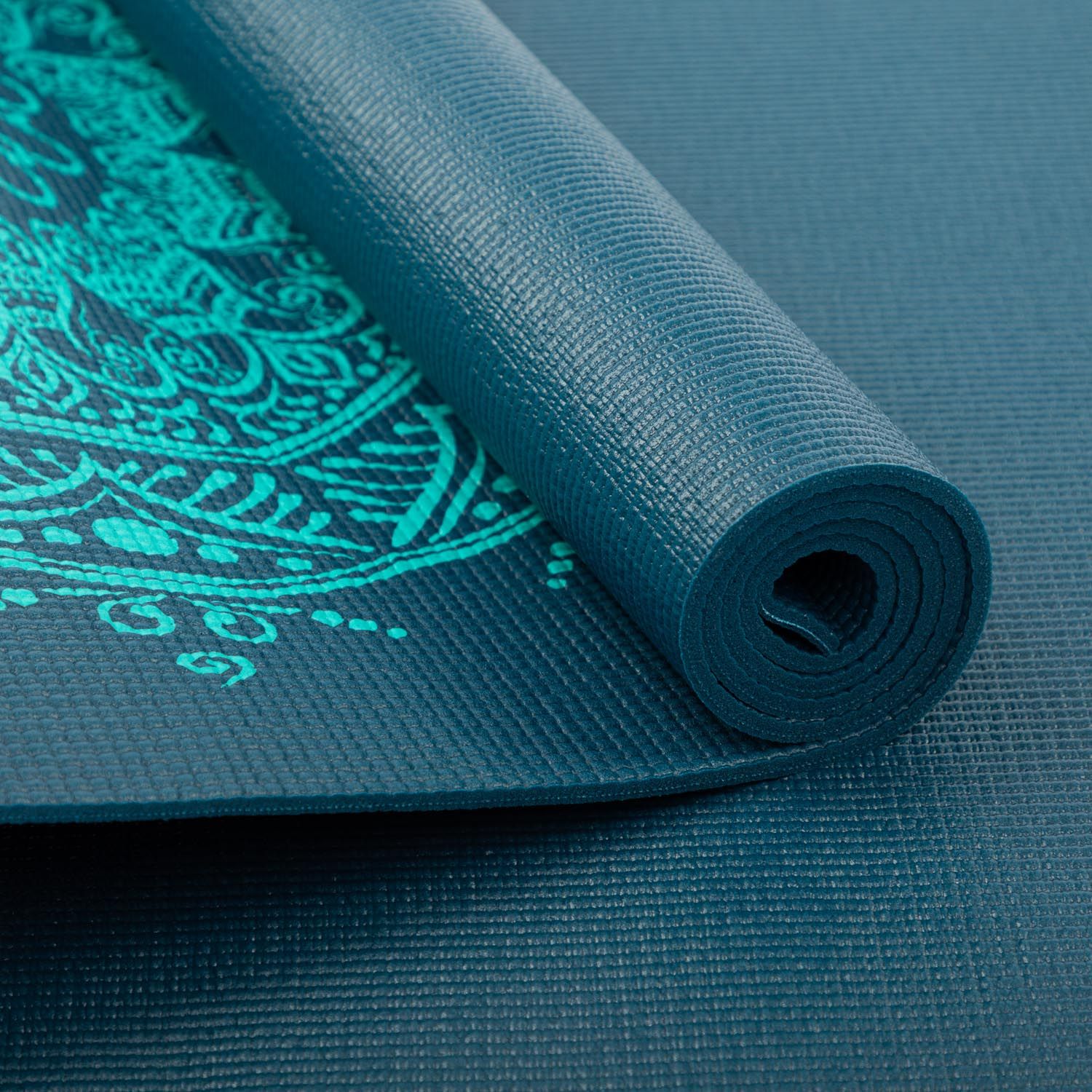 Yogamatte LEELA Collection PETROL, Mandala türkis, PVC