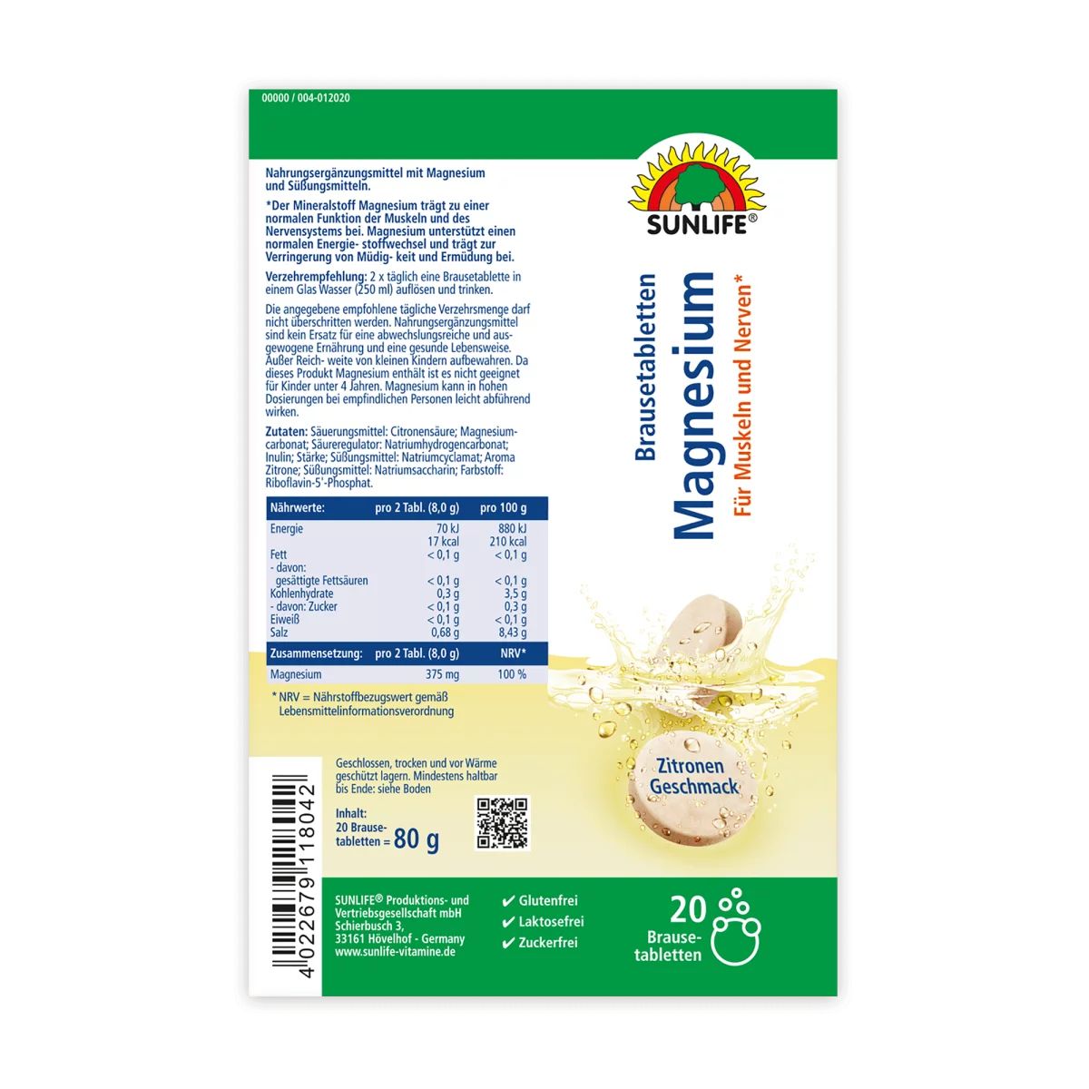 Sunlife Magnesium Brausetabletten