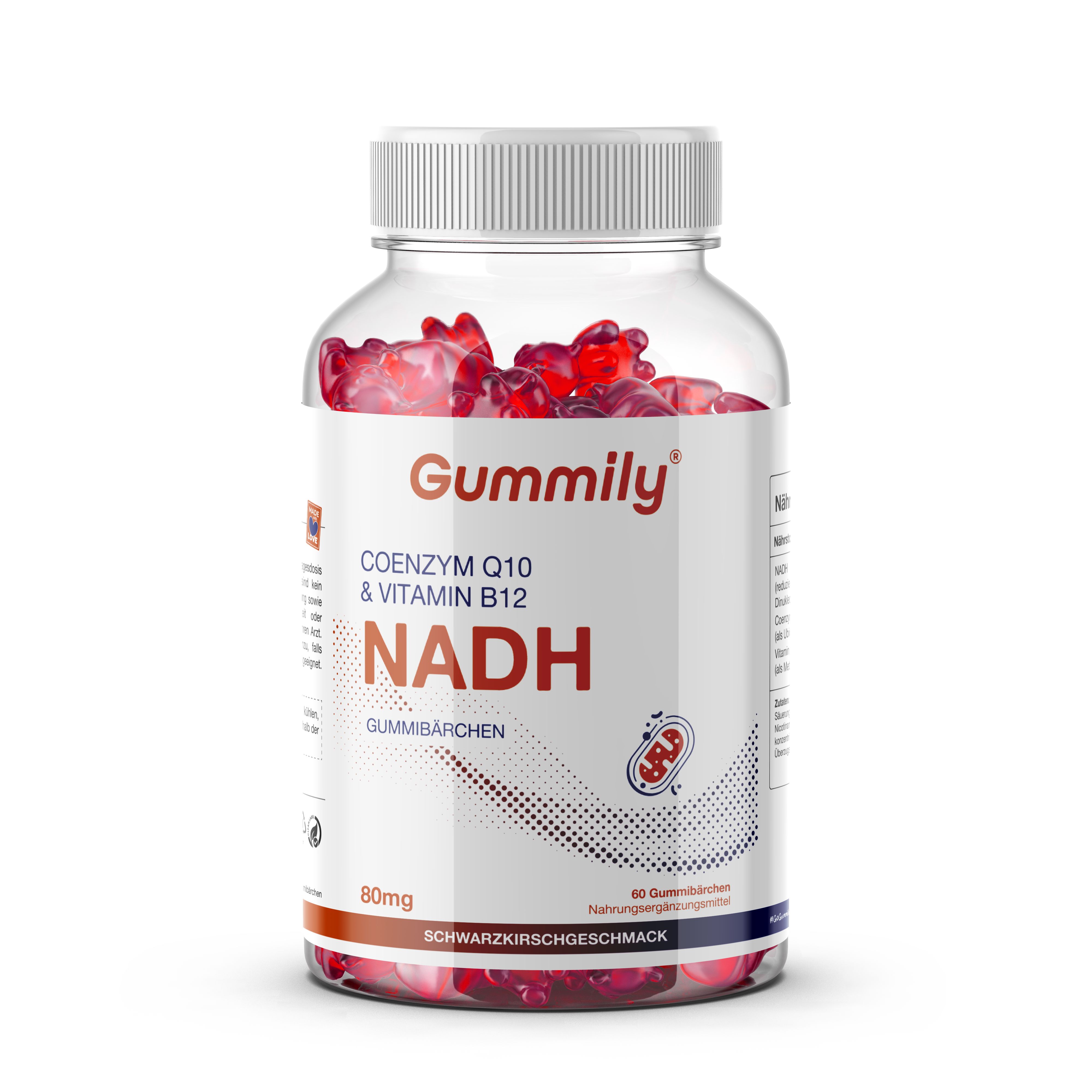 Gummily® Nadh + CoQ10 & Vitamin B12 - Zuckerfrei Gummibärchen Kapseln alternativ 180 g