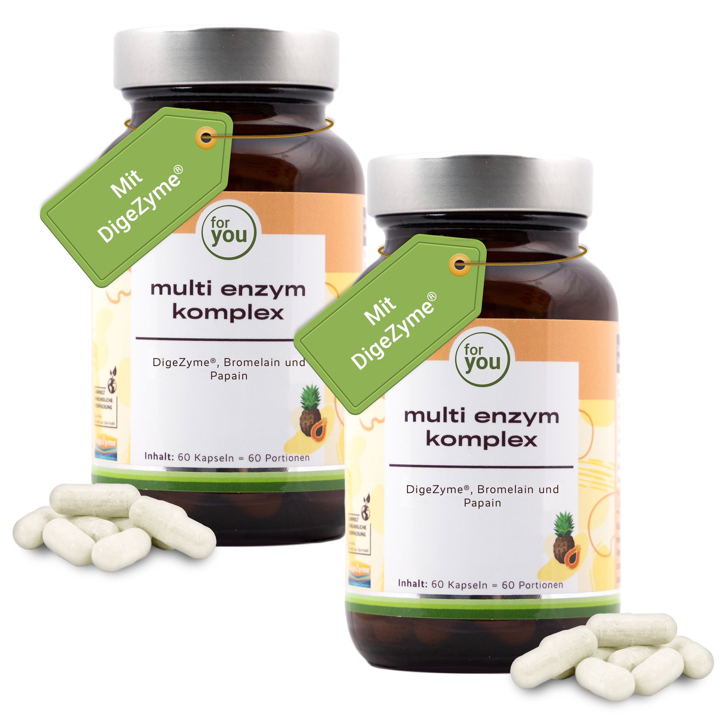 for you Multi Enzym Komplex Doppelpack 60 g Kapseln