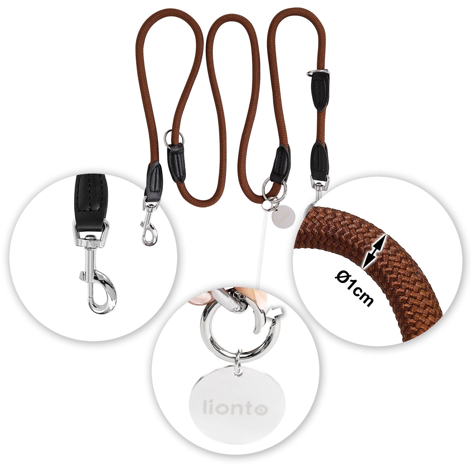 lionto verstellbare Hundeleine - Doppelleine