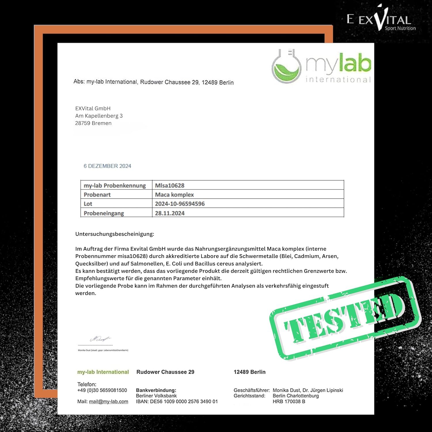 EXVital® Maca Komplex mit Tribulus terrestris, Shilajit, L-Arginin & Vitamin B