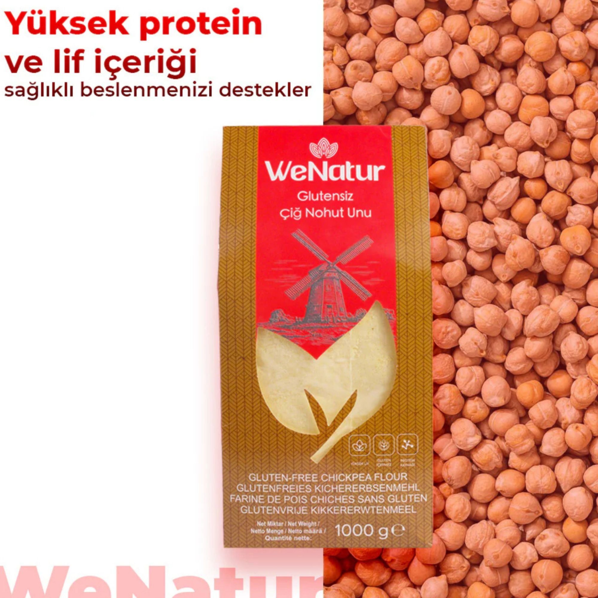 WeNatur  Glutenfreies Rohes Kichererbsenmehl
