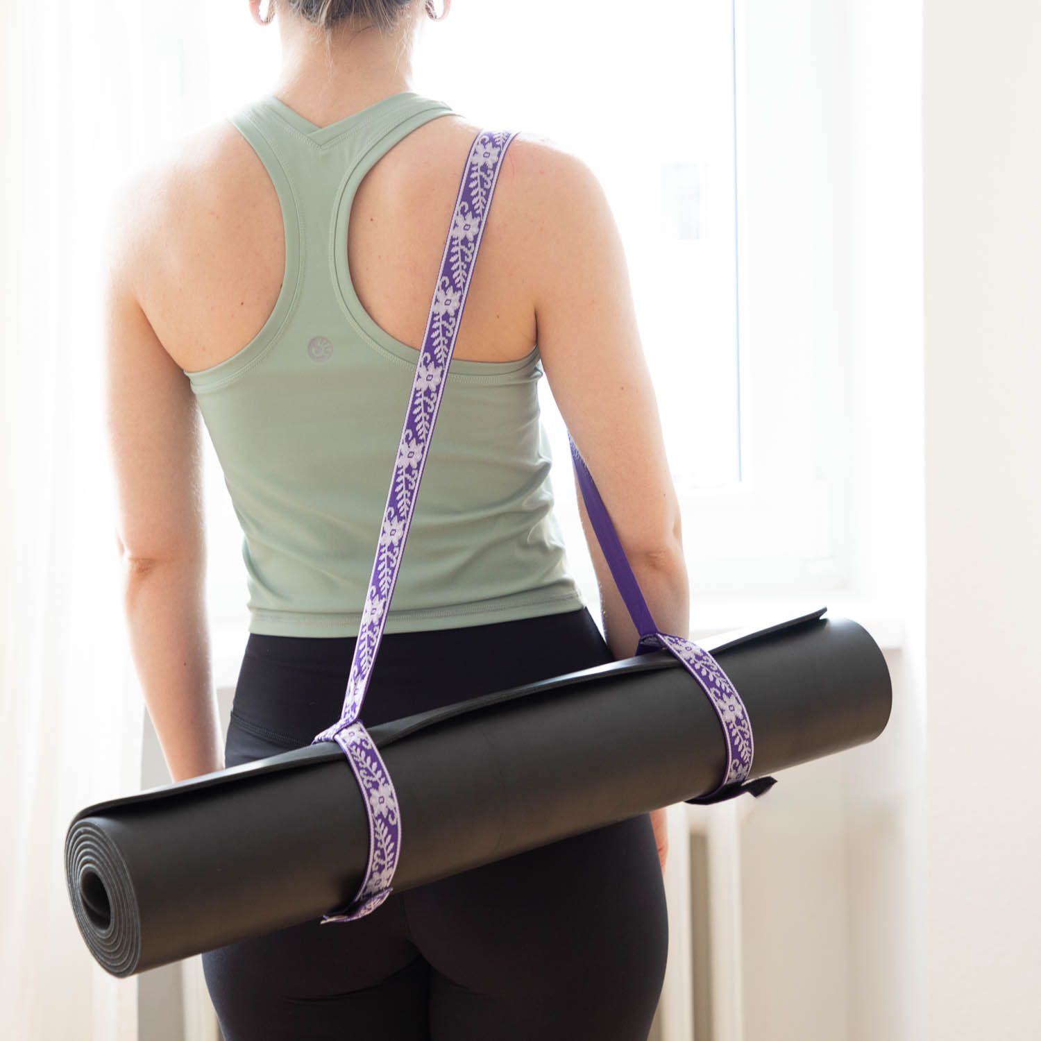 bodhi Yogamatten-Tragegurt gemustert, lila