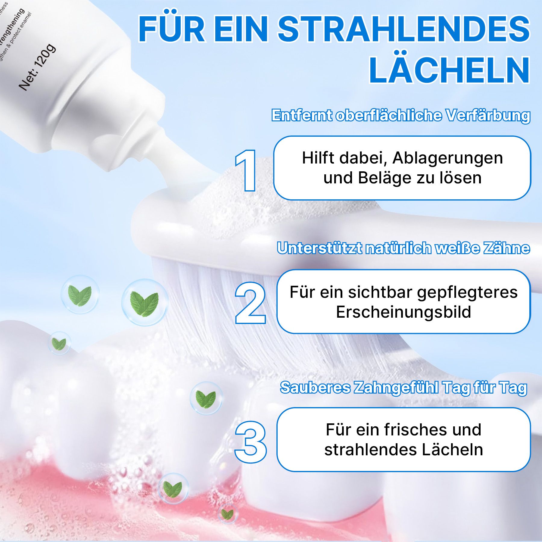 ALIVER Zahnpasta Hydroxylapatit 9.9+% Aufhellende Zahncreme für die Mundpflege