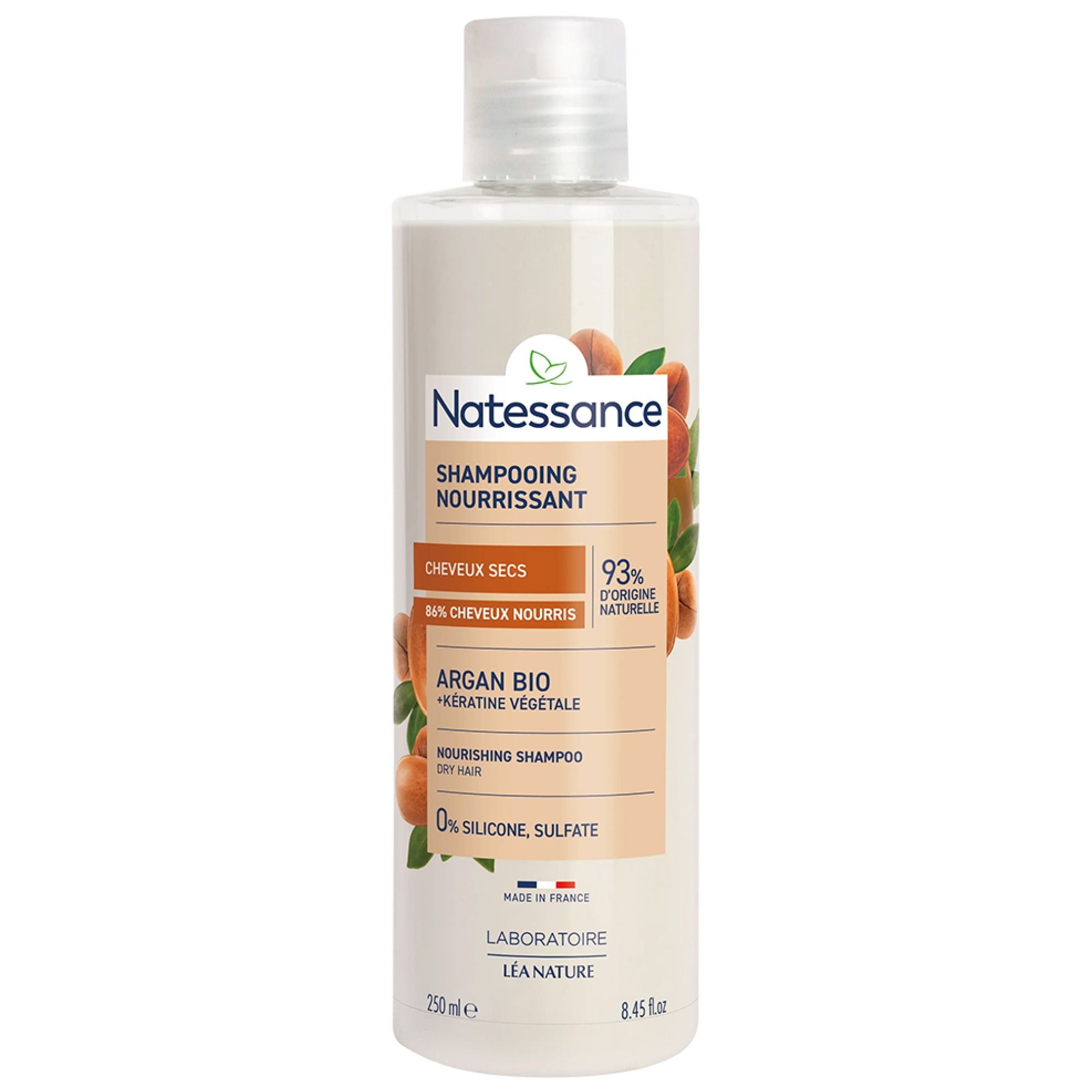Natessance Argan & Keratin Gemüse Shampoo 7x3,8x17,8 cm
