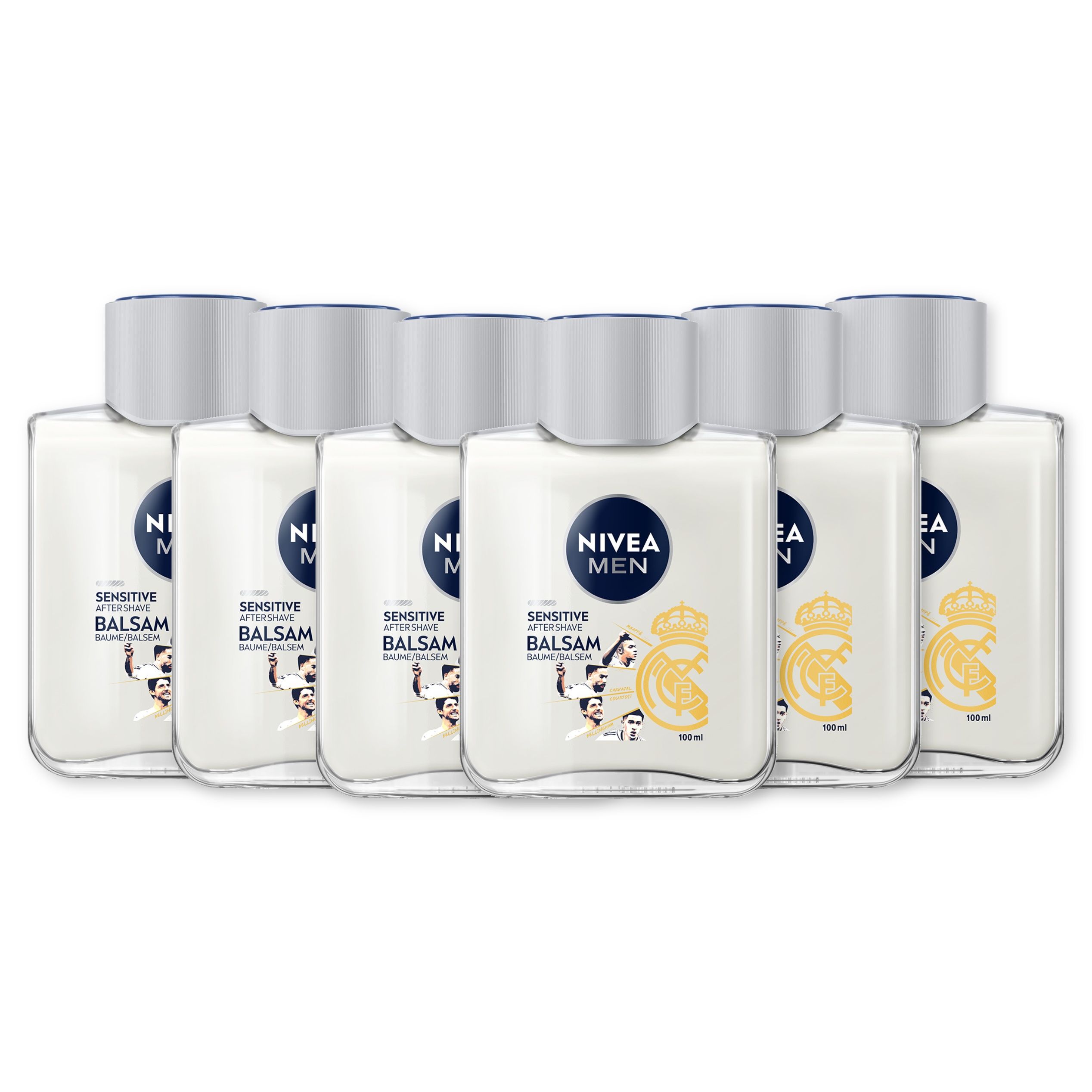 Sechs Flaschen NIVEA MEN Sensitive After Shave Balsam, Limited Edition.
