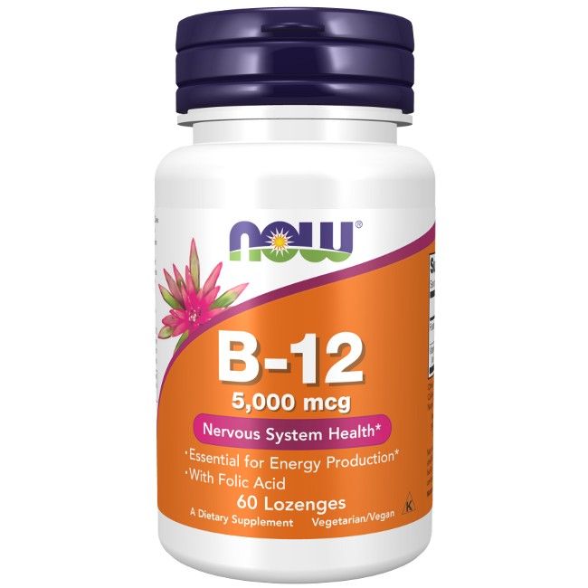 Now Foods Vitamin B-12 5000 mcg mit Folsäure 60 Pc