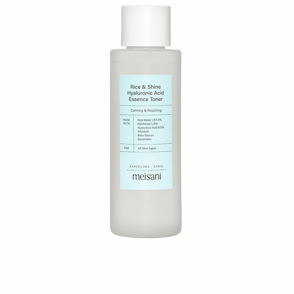 Zylindrische Flasche mit weißem Deckel. Etikett mit Produktnamen und Inhaltsstoffen. Marke: Meisani.